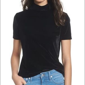 Madewell Velvet Mockneck Tee Top